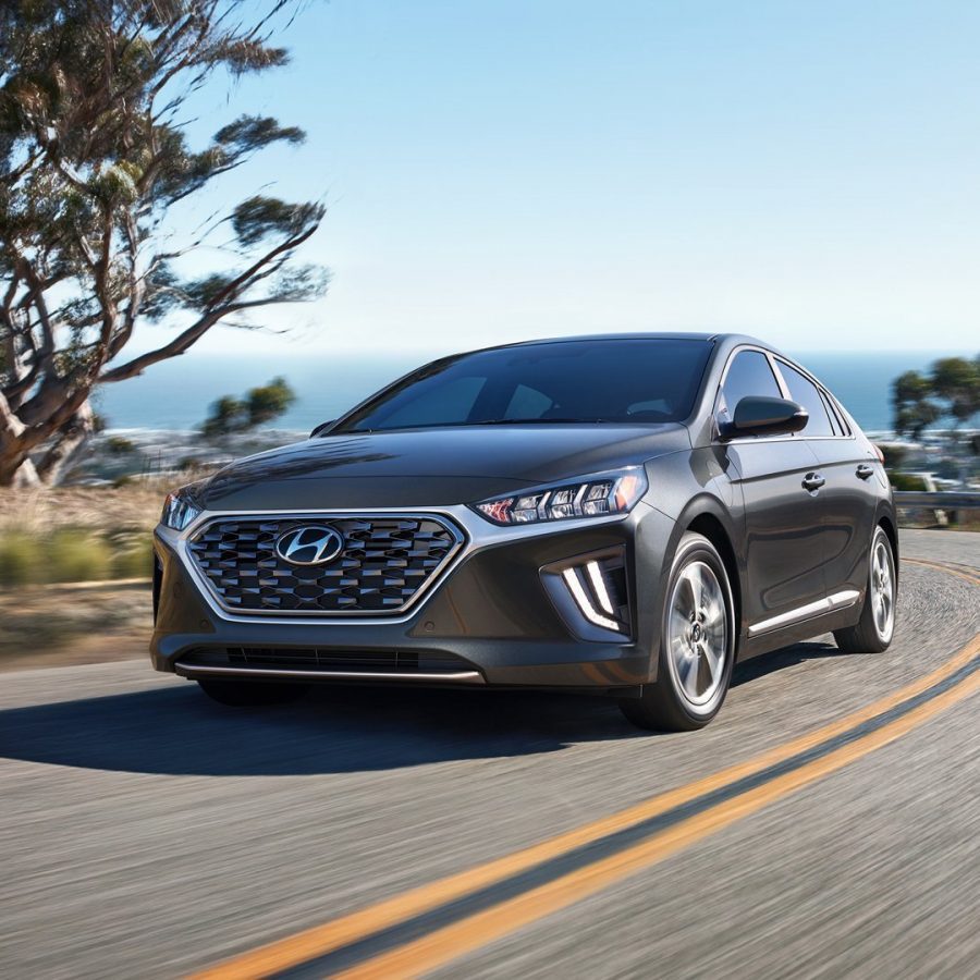 A view of a Gray 2021 Hyundai Ioniq Hybrid Sedan